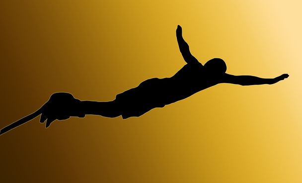 altın geri erkek bungee atlama - Fotoğraf, Görsel