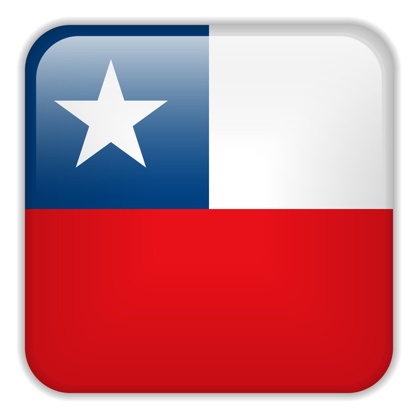 Chile Flag Smartphone Square Button - Vektor, obrázek
