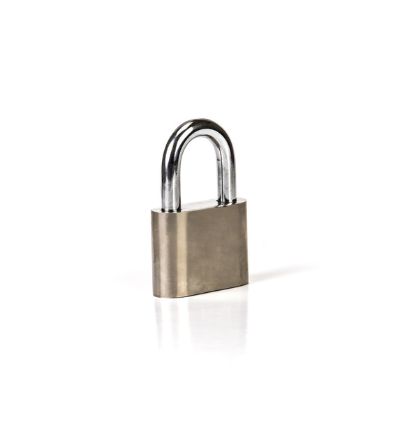 Metalic padlock on white background - Photo, Image