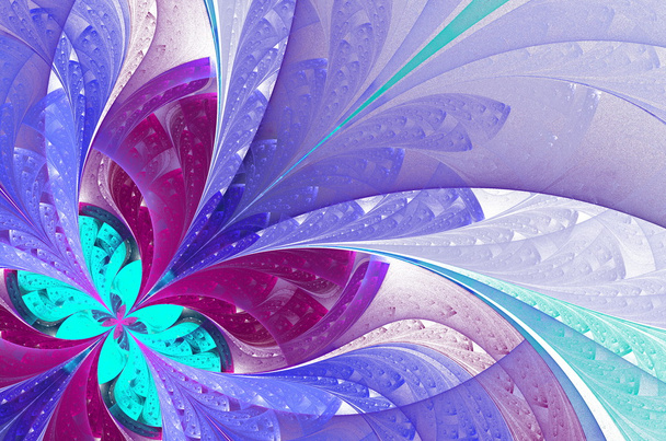 Hermosa flor fractal en azul. Gráficos generados
. - Foto, Imagen