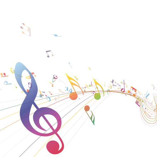 Musical Key with notes row - Vector, Image