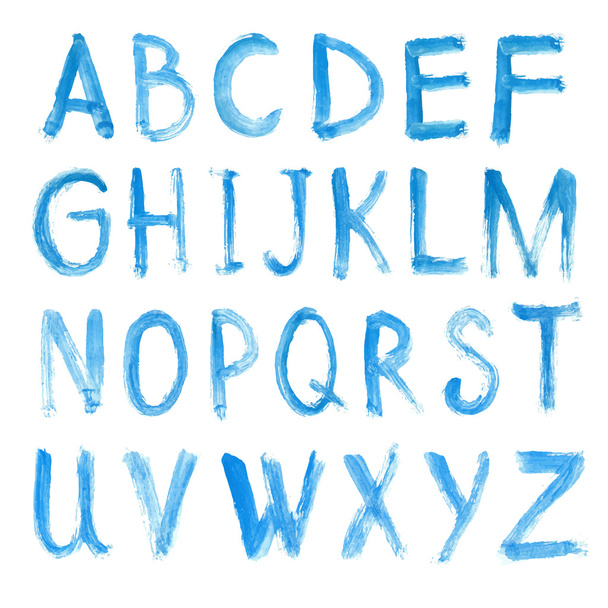 Letters of the alphabet written with a brush - Vettoriali, immagini