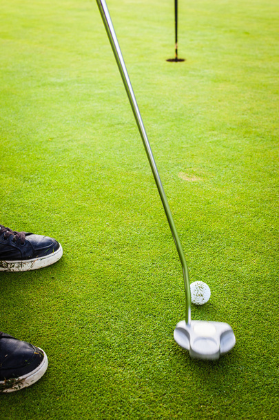 Golfer near the hole - Photo, image