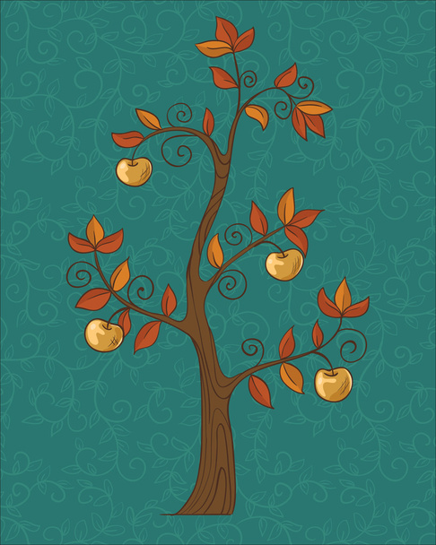 Apple tree. - Vektor, kép