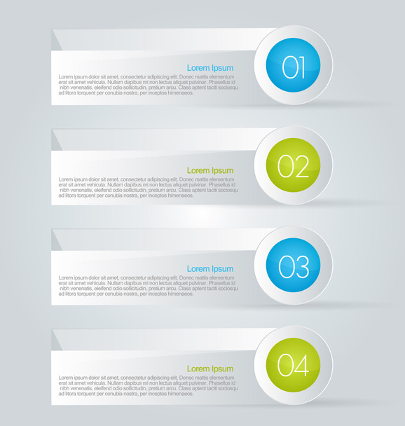 Business infographics template for presentation, education, web design, banners, brochures, flyers. Blue and green tabs. - Vektori, kuva