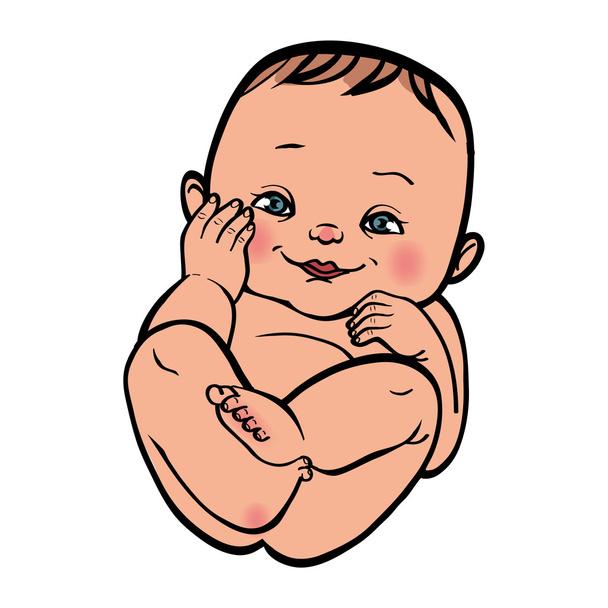 Bambino appena nato sorridente. Illustrazione vettoriale islated backgr
 - Vettoriali, immagini
