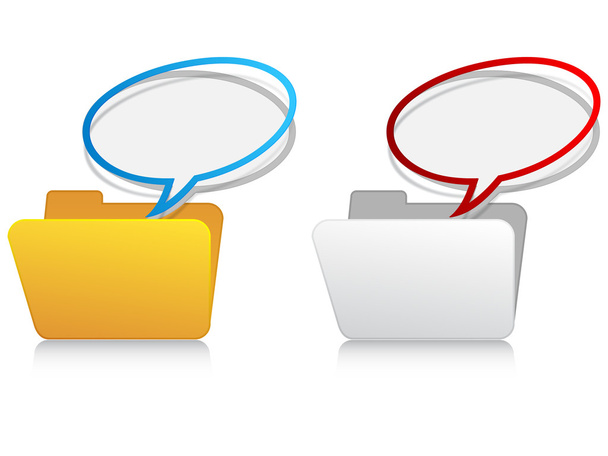 Folder icons with message - Vecteur, image