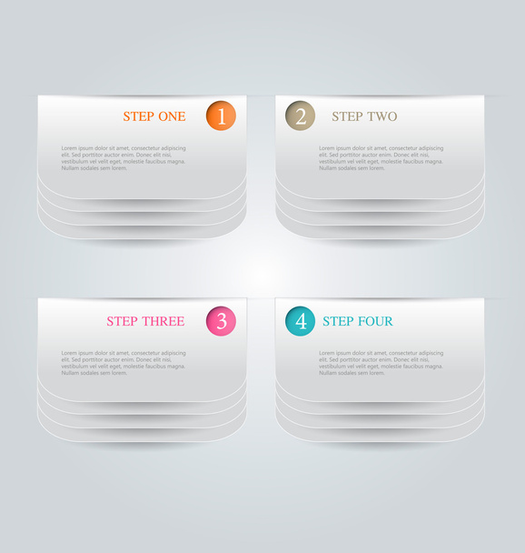 Infographic template with step options for business, startup concept, web design, data visualization, banner, brochure or flyer layouts, presentation, education - Vektör, Görsel