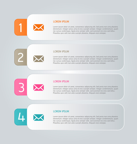 Infographic template with step options for business, startup concept, web design, data visualization, banner, brochure or flyer layouts, presentation, education - Vektor, obrázek