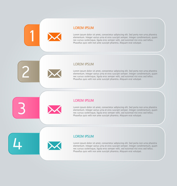 Infographic template with step options for business, startup concept, web design, data visualization, banner, brochure or flyer layouts, presentation, education - Vektor, kép