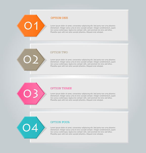 Infographic template with step options for business, startup concept, web design, data visualization, banner, brochure or flyer layouts, presentation, education - Вектор,изображение
