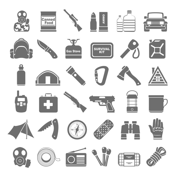 Black Icons - Doomsday Preppers - Vector, Image