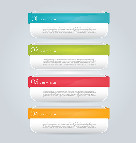Business infographics tabs template for presentation, education, web design, banners, brochures, flyers. - ベクター画像