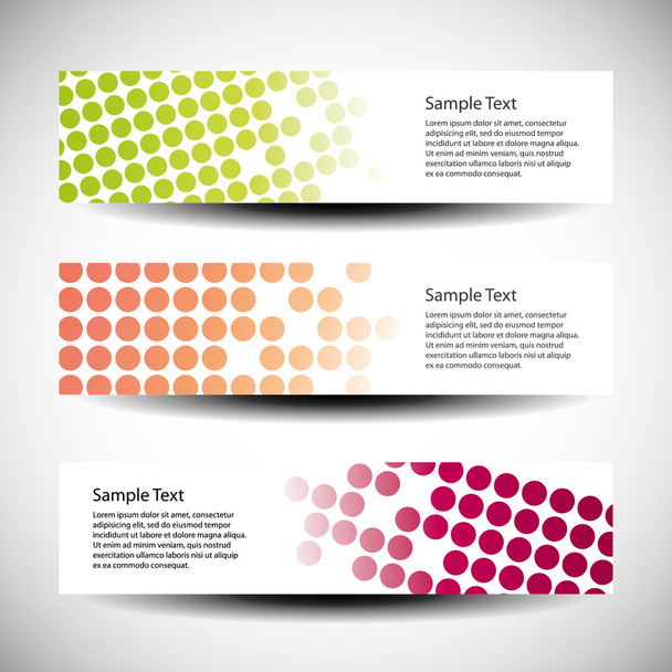 Colorful vector set of three header designs - Wektor, obraz