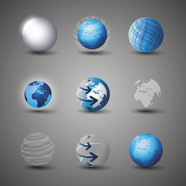 Collection Of Globe Designs - Vector, Image