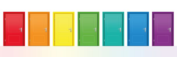 Puertas coloridas
 - Vector, Imagen