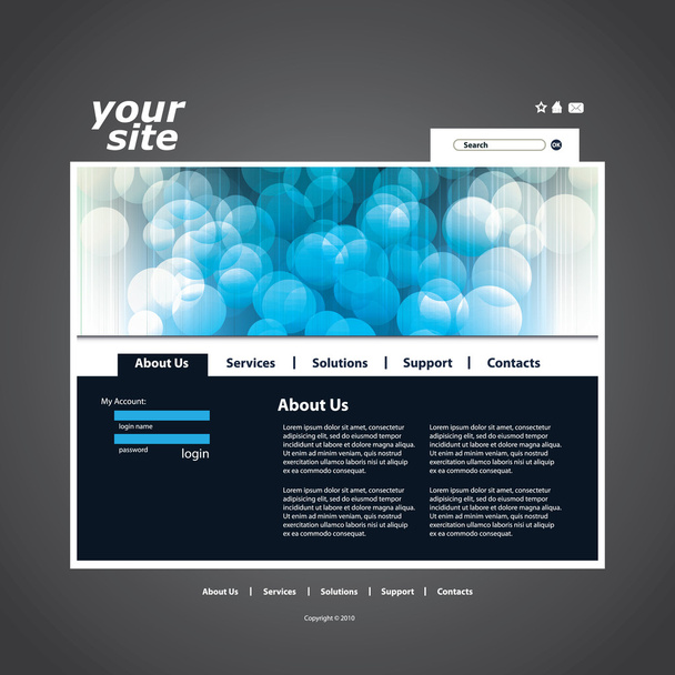 Abstract business website design template vector - Vecteur, image