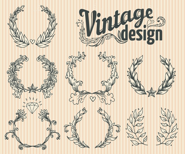 Σύνολο στοιχείων Vintage Design. - Διάνυσμα, εικόνα