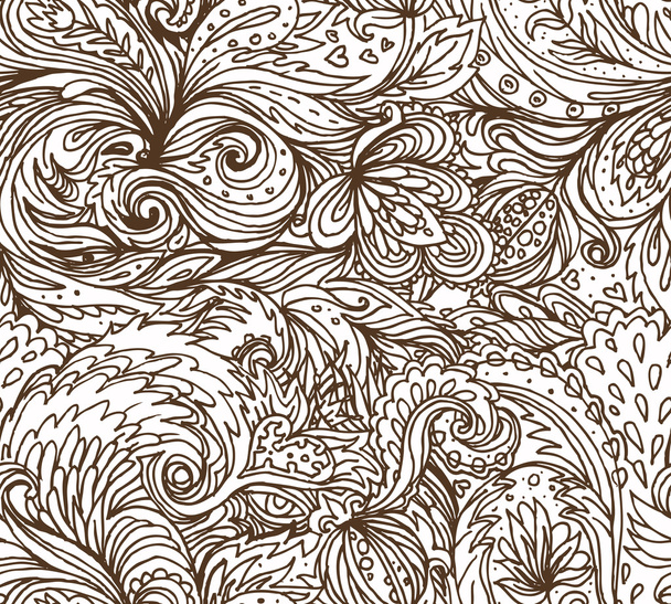 floral paisley seamless pattern - Vector, imagen