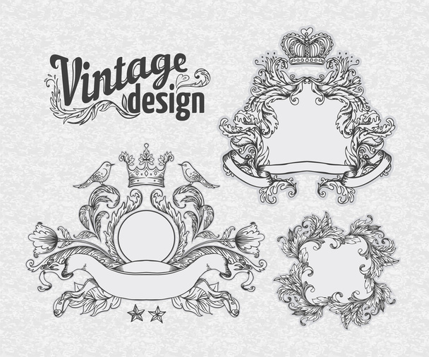 Vintage design elements set: Ribbons. - Vettoriali, immagini