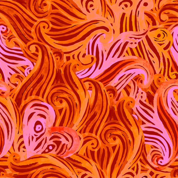 χέρι διελκυνθεί μοτίβο με κύματα - Διάνυσμα, εικόνα