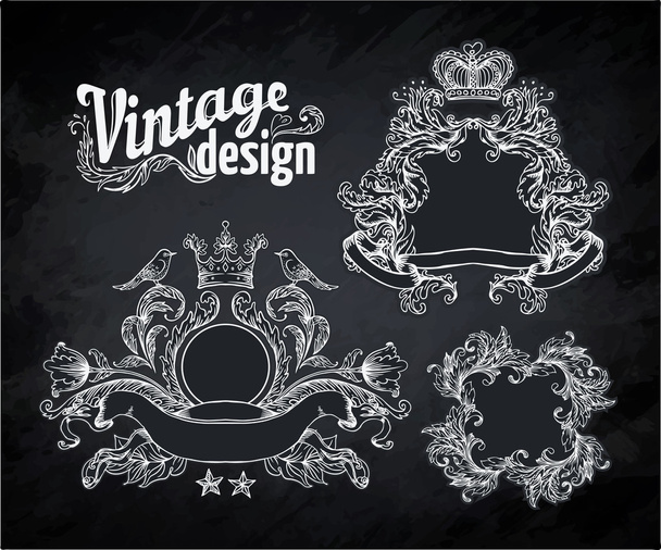 Elementos de diseño decorativo vintage
 - Vector, Imagen