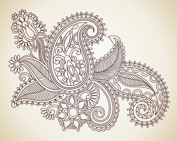 Henna floral tattoo design - Διάνυσμα, εικόνα