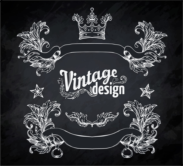 Elementi decorativi di design vintage
 - Vettoriali, immagini