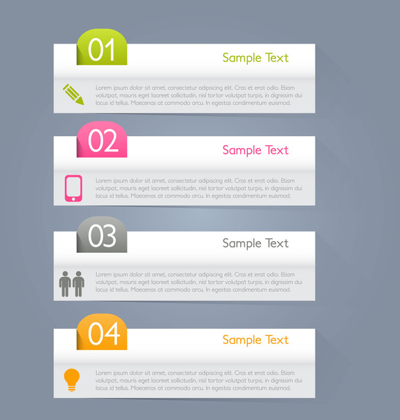 Business infographics tabs template for presentation, education, web design, banners, brochures, flyers - Wektor, obraz