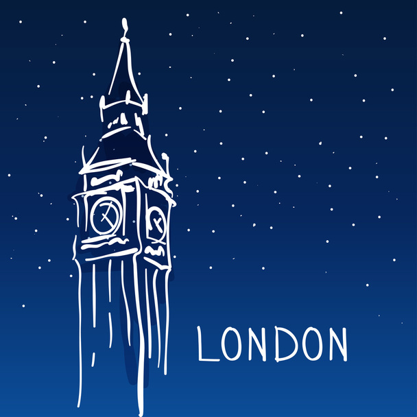 Big Ben, London, England - Vector, afbeelding