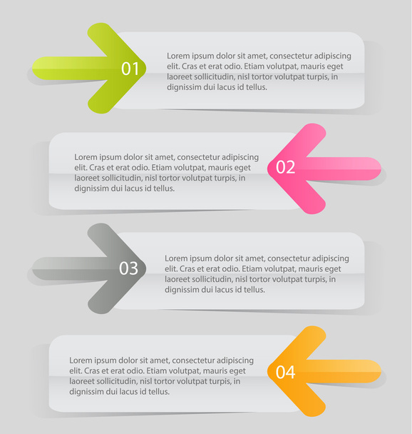 Business infographics tabs template for presentation, education, web design, banners, brochures, flyers - Vektör, Görsel