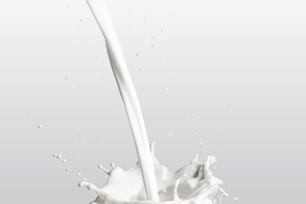 Milk Splash on gray - Fotoğraf, Görsel