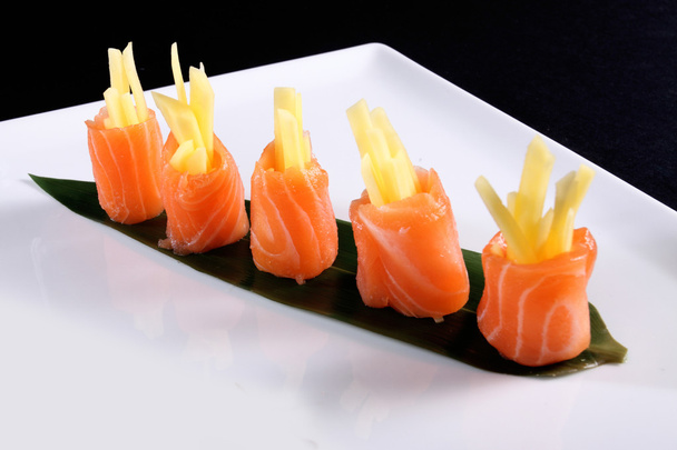 close-up rolls of salmon - Photo, Image