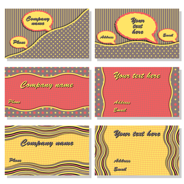 Set of vector templates for invitations, business cards - Vector, Imagen