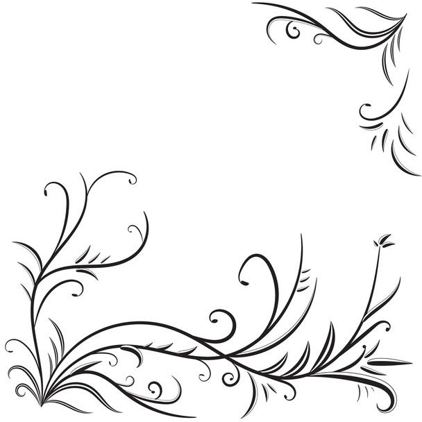 Fekete-fehér háttér, virág - Vektor, kép