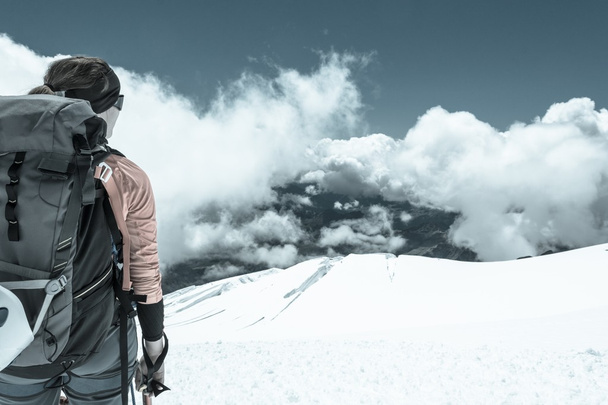 Female alpinist enjoying the view. - Photo, Image
