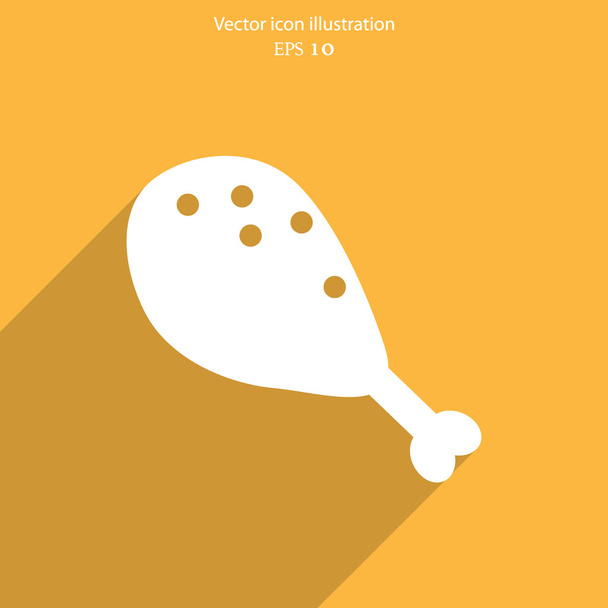 Vector chicken leg web icon. - Vetor, Imagem