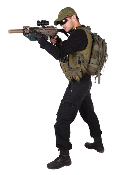 mercenary with m4 rifle - Foto, immagini