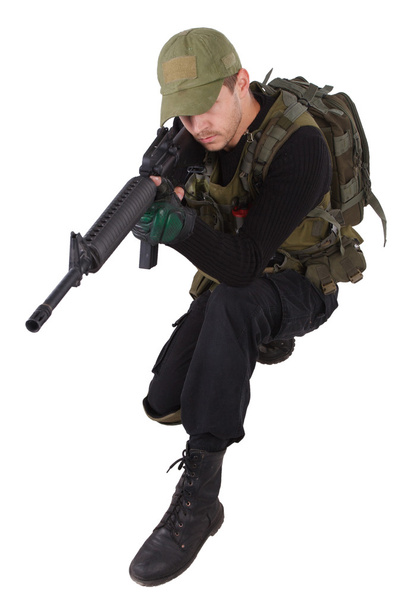 rifleman with m16 rifle - Photo, Image