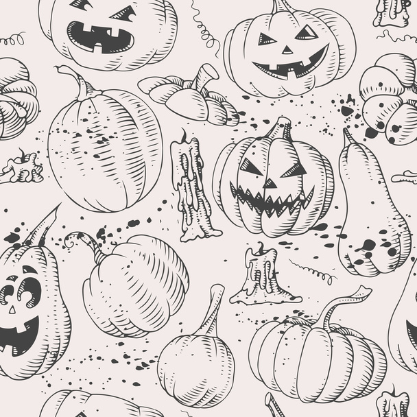 Seamless pumpkins - Вектор,изображение