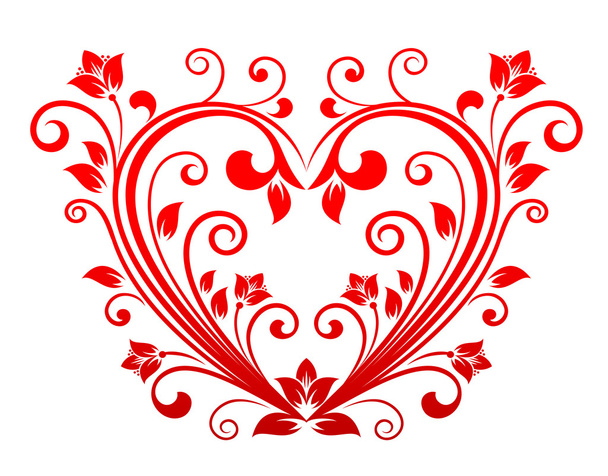Valentine Květinové srdce - Vektor, obrázek