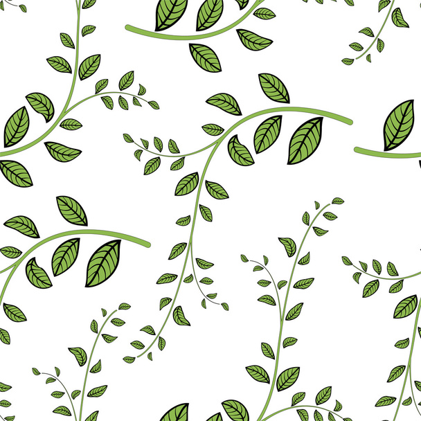 Abstract seamless pattern with leaves.  - Vector, Image