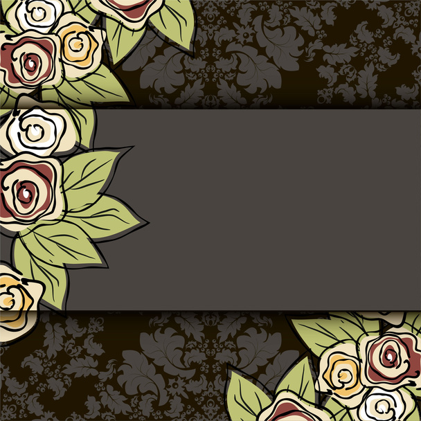 Rose motif,Flower design elements vector - Vector, Image
