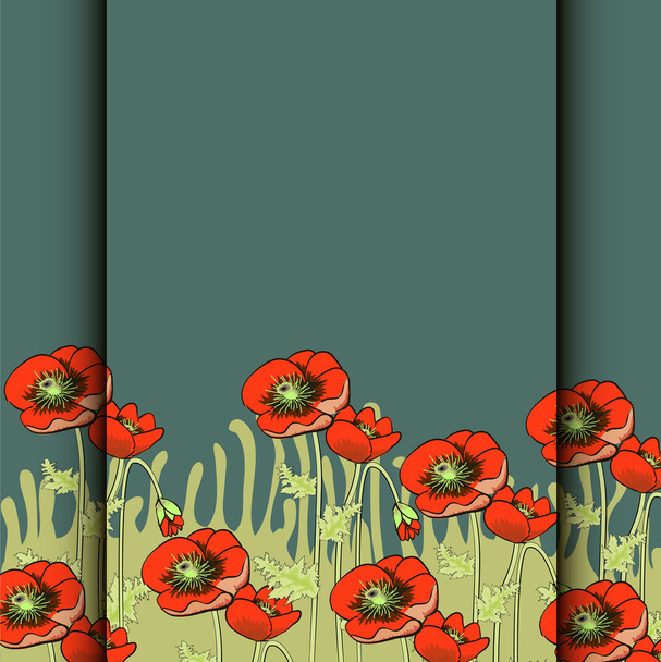Vektor Hintergrund mit roten Mohnblumen  - Vektor, Bild