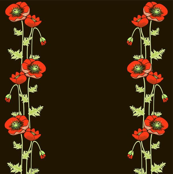 Tarjeta de felicitación con flor de amapola. Ilustración vectorial
. - Vector, imagen