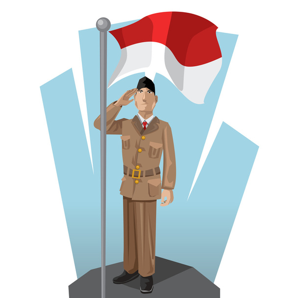 Endonezya vatansever - Vektör, Görsel
