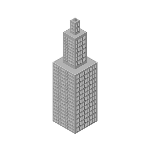 Изометрический небоскреб, высокое здание. Изолированный на белом фоне. Векторная иллюстрация
. - Вектор,изображение