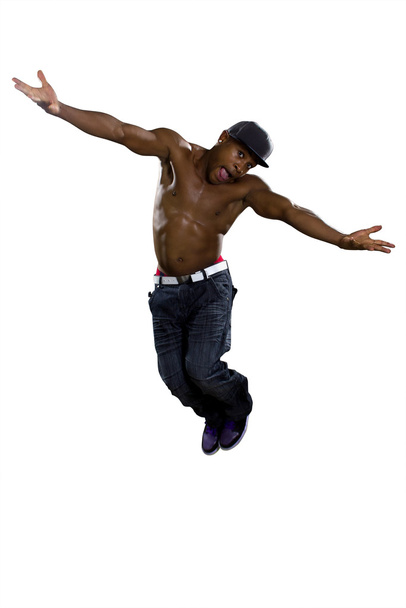 man jumping on a white background - Foto, afbeelding