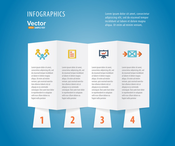 Papier-Infografik-Vorlage - Vektor, Bild