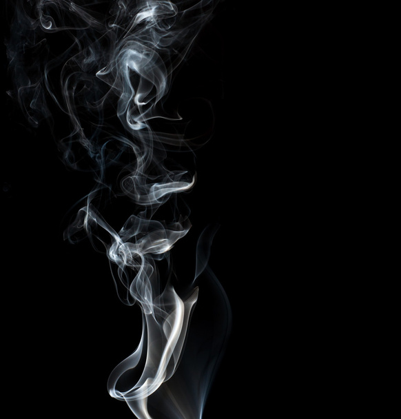 Black_background_with_white_smoke_as_template_for_your_brochure - Fotografie, Obrázek